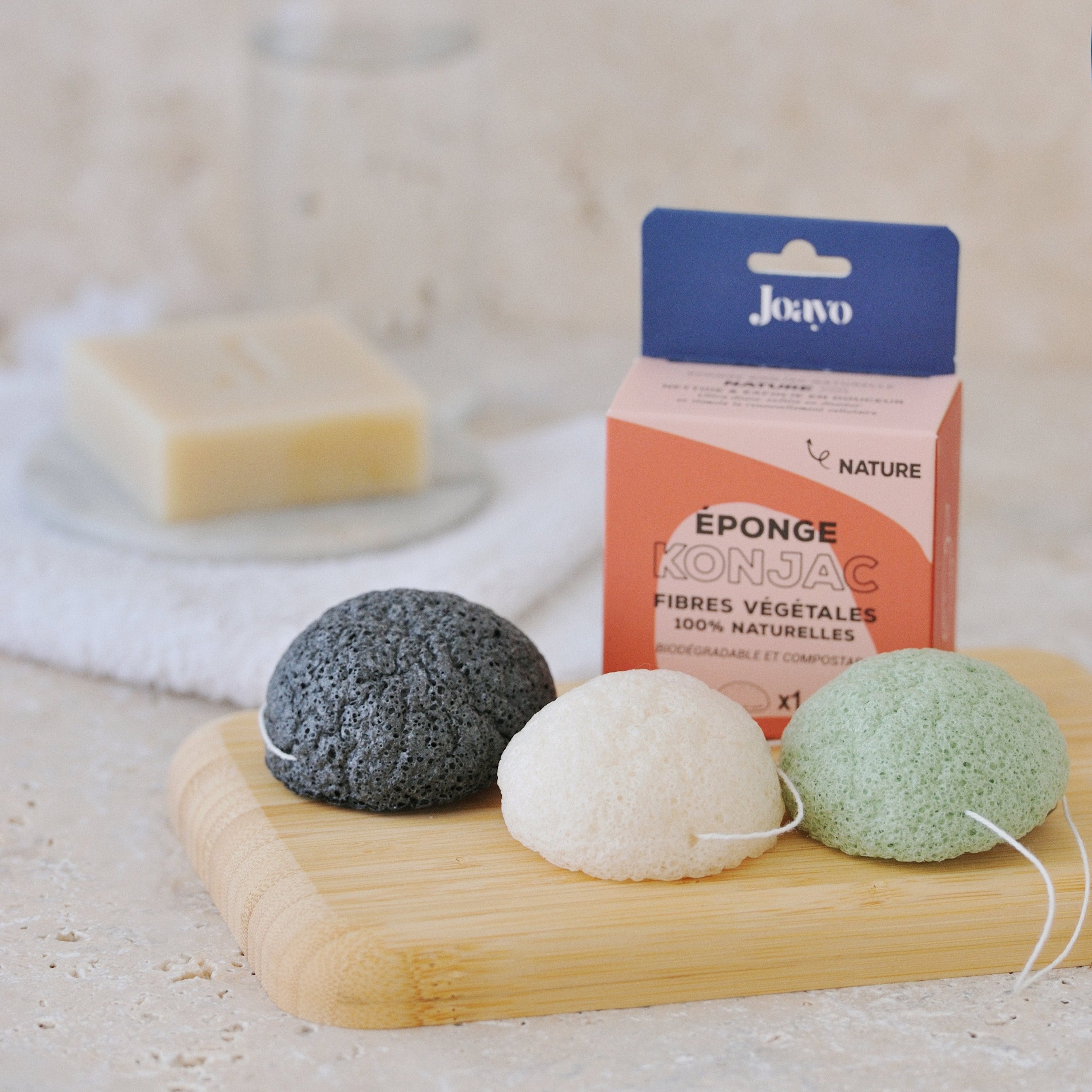 Éponge Konjac - Charbon de bambou